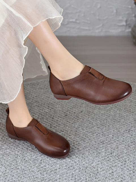 Women Artsy Genuine Leather Low Heel Shoes