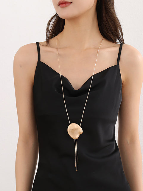 Fashion Alloy Tassel Long Sweater Necklace