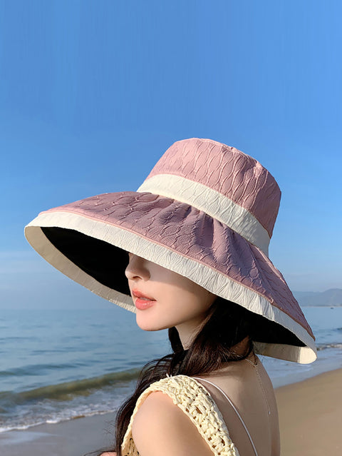 Women Summer Colorblock Sunproof Sun Hat