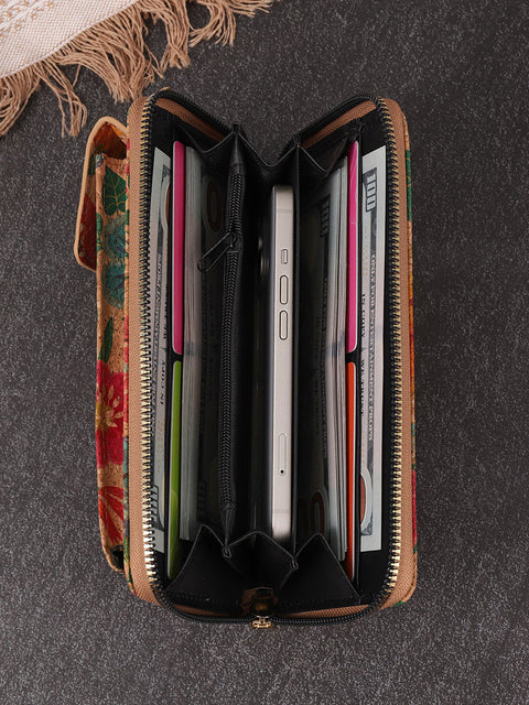 Bohemia Flower Multifunction Mobile Phone Bag Wallet