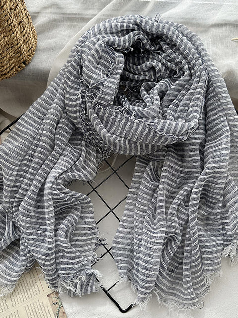 Women Spring Artsy Stripe Shawl Scarf