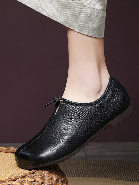 Women Spring Casual Genuine Leather Low Heel Shoes