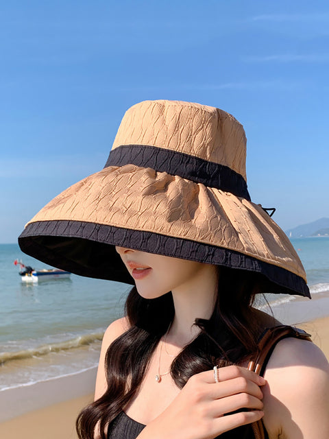 Women Summer Colorblock Sunproof Sun Hat