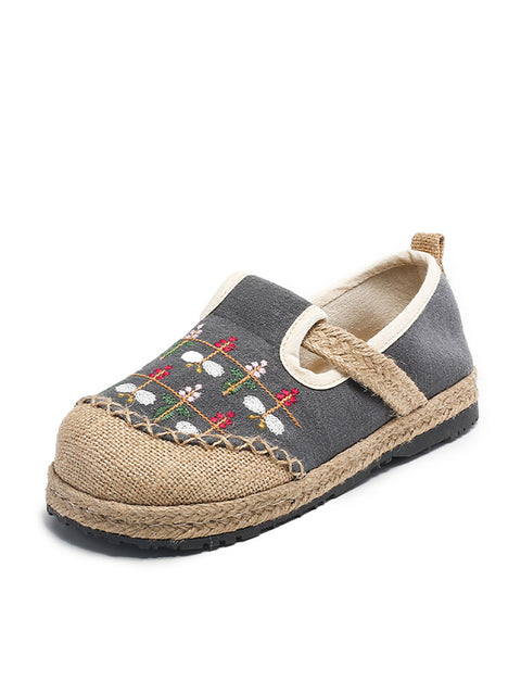 Women Spring Cotton Linen Embroidery Shoes