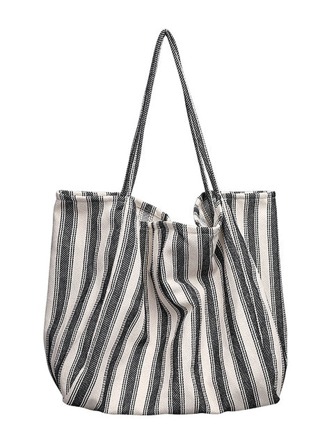 Women Casual Stripe Large Capacity Shoulder Bag