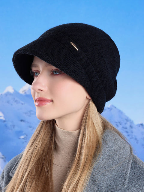 Women Winter Solid Warm Knit Hat