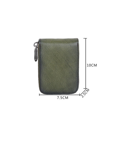 Vintage Genuine Leather Zipper Multifunction Wallet