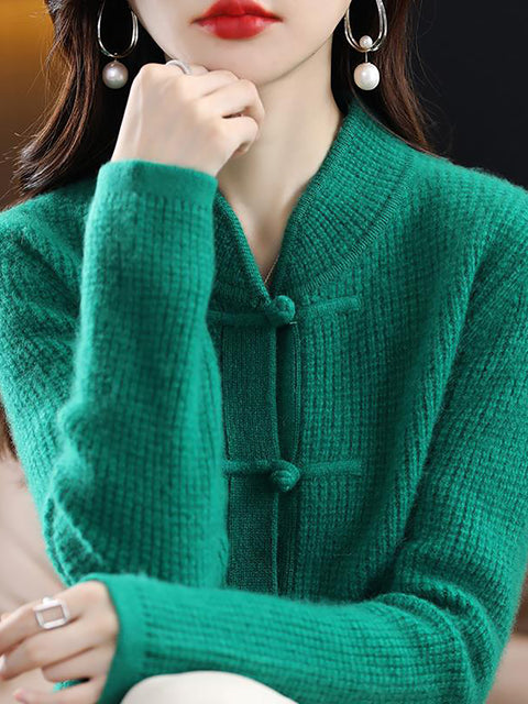 Women Casual Winter Wool Solid Knitted Sweater