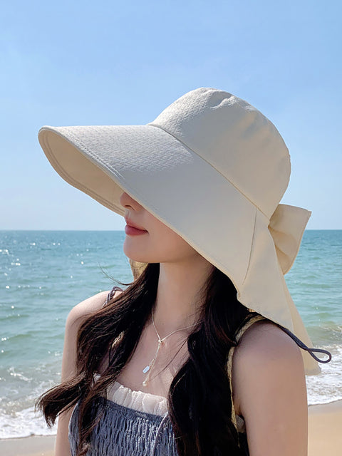 Women Casual Summer Sunproof Bowknot Shawl Hat