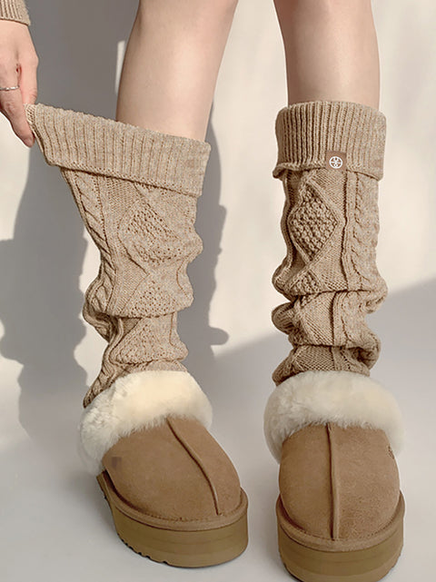 Winter Artsy Rhomboids Knit Leg Sleeves