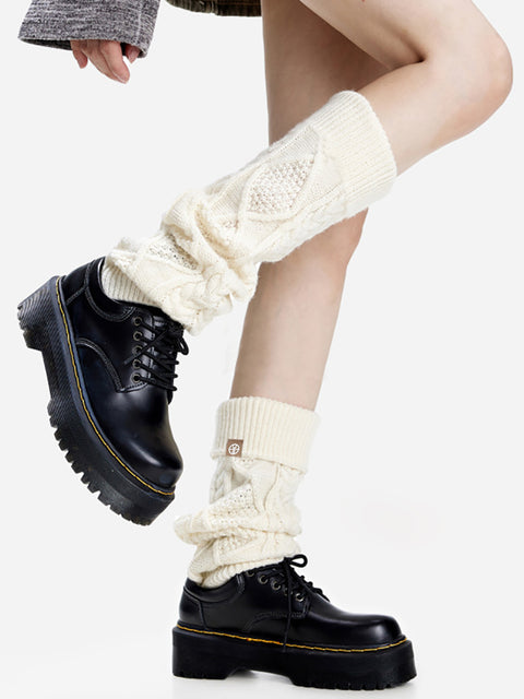 Winter Artsy Rhomboids Knit Leg Sleeves