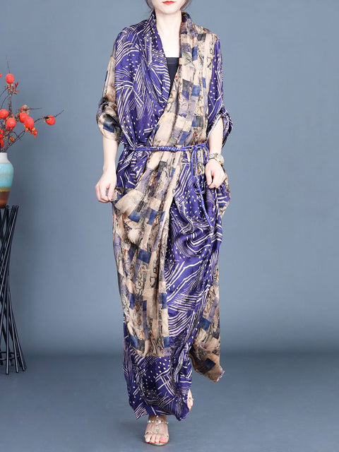 Women Spring Artsy Cross Spliced Maxi Dress