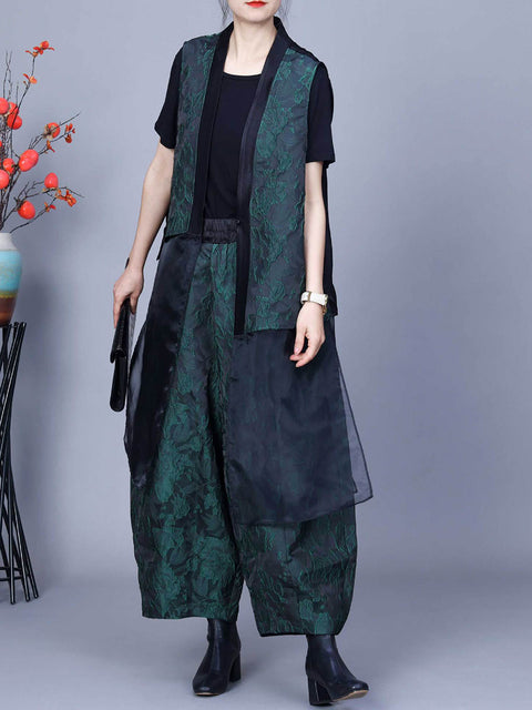 Women Vintage Flower Print Spring Loose Harem Pants