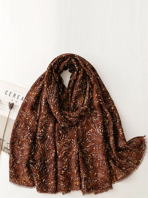 Women Artsy Wheat Wave Shawl Scarf