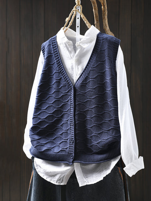 Women Casual Autumn V-Neck Knit Vest