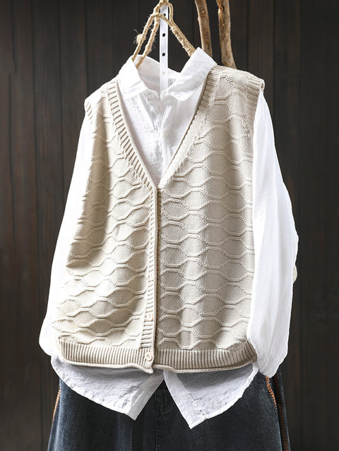 Women Casual Autumn V-Neck Knit Vest