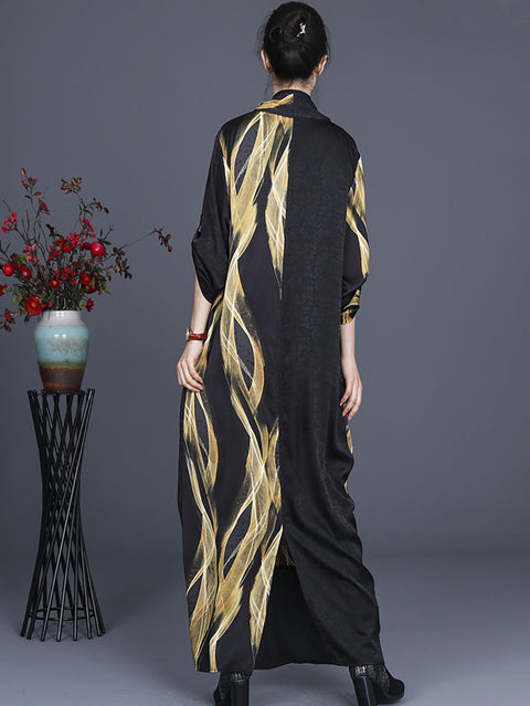 Plus Size Irregular Vintage Maxi Retro Maxi Dress