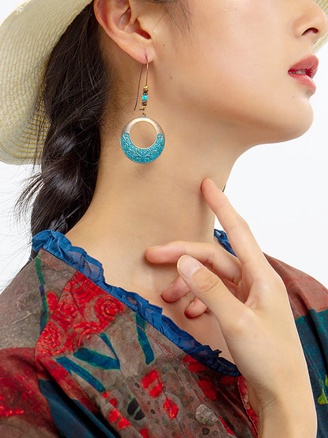 (2 pairs)Bohemian Alloy Engraving Exquisite Pattern Earrings